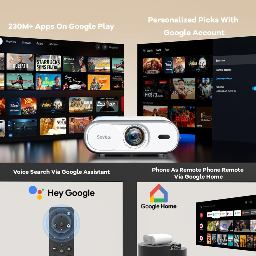 4K Smart Projector with Google TV & Auto Focus