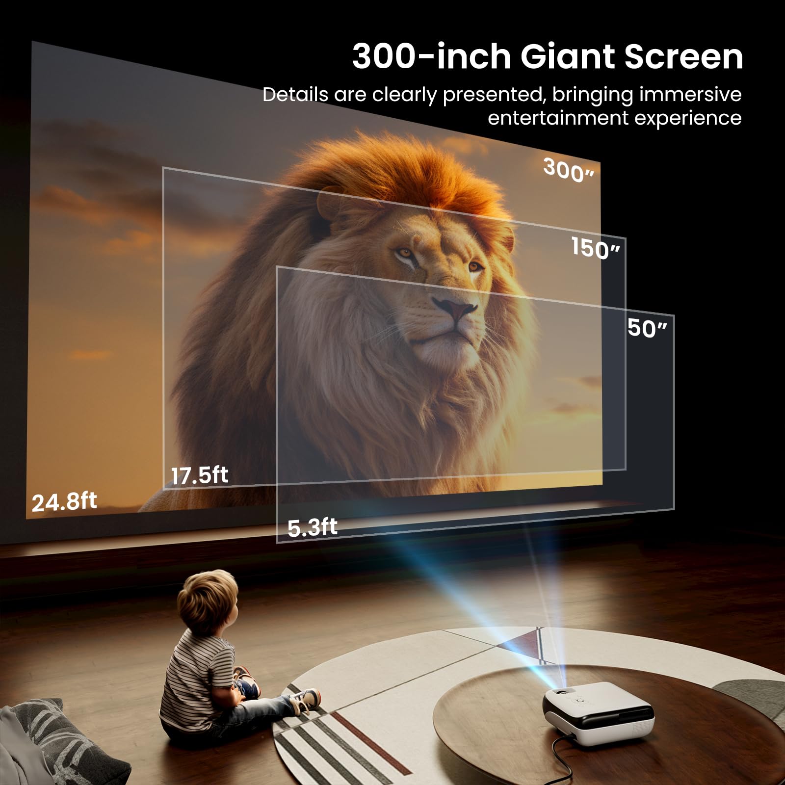 Native 1080P Bluetooth Projector for Home & Outdoor