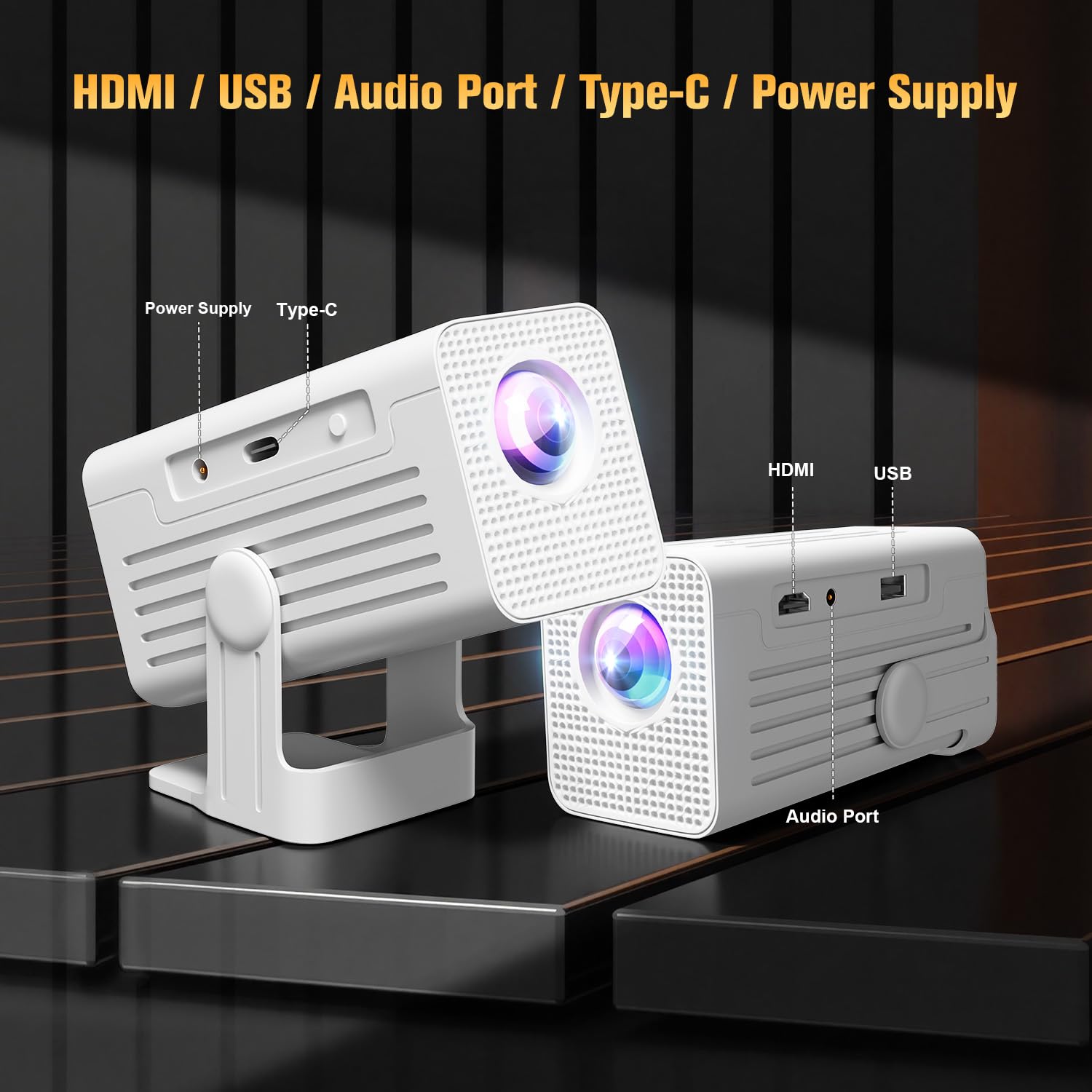 Portable Smart Projector with Android 11 & 4K Support