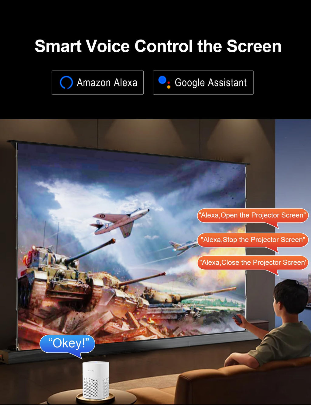 IN&VI Motorized Floor Rising Projector Screen