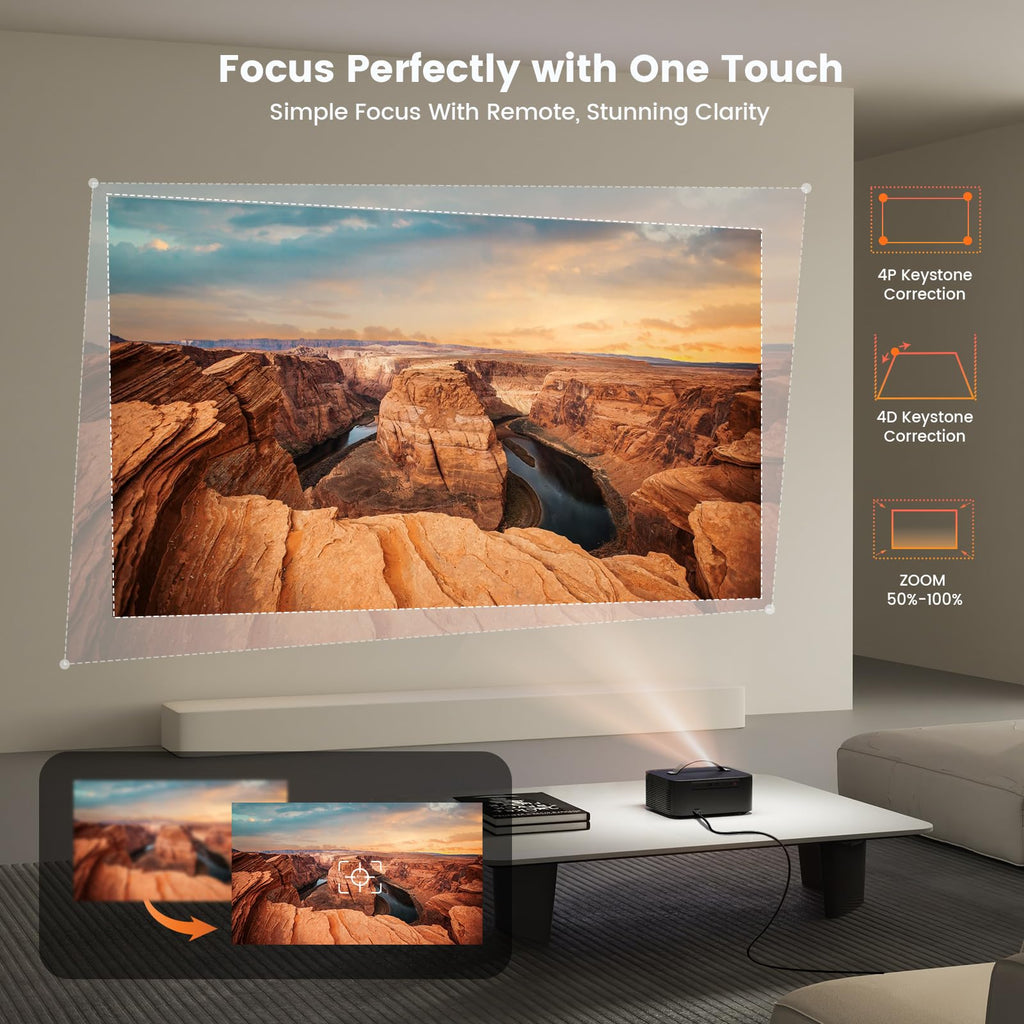 4K Smart Projector with WiFi, Bluetooth & Dolby