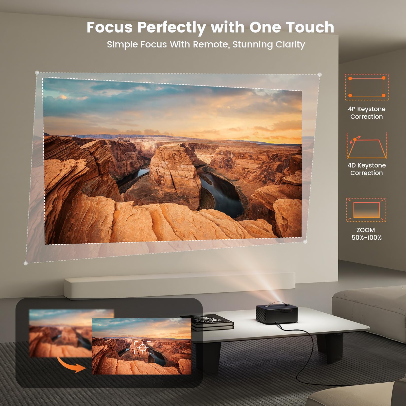 4K Smart Projector with WiFi, Bluetooth & Dolby