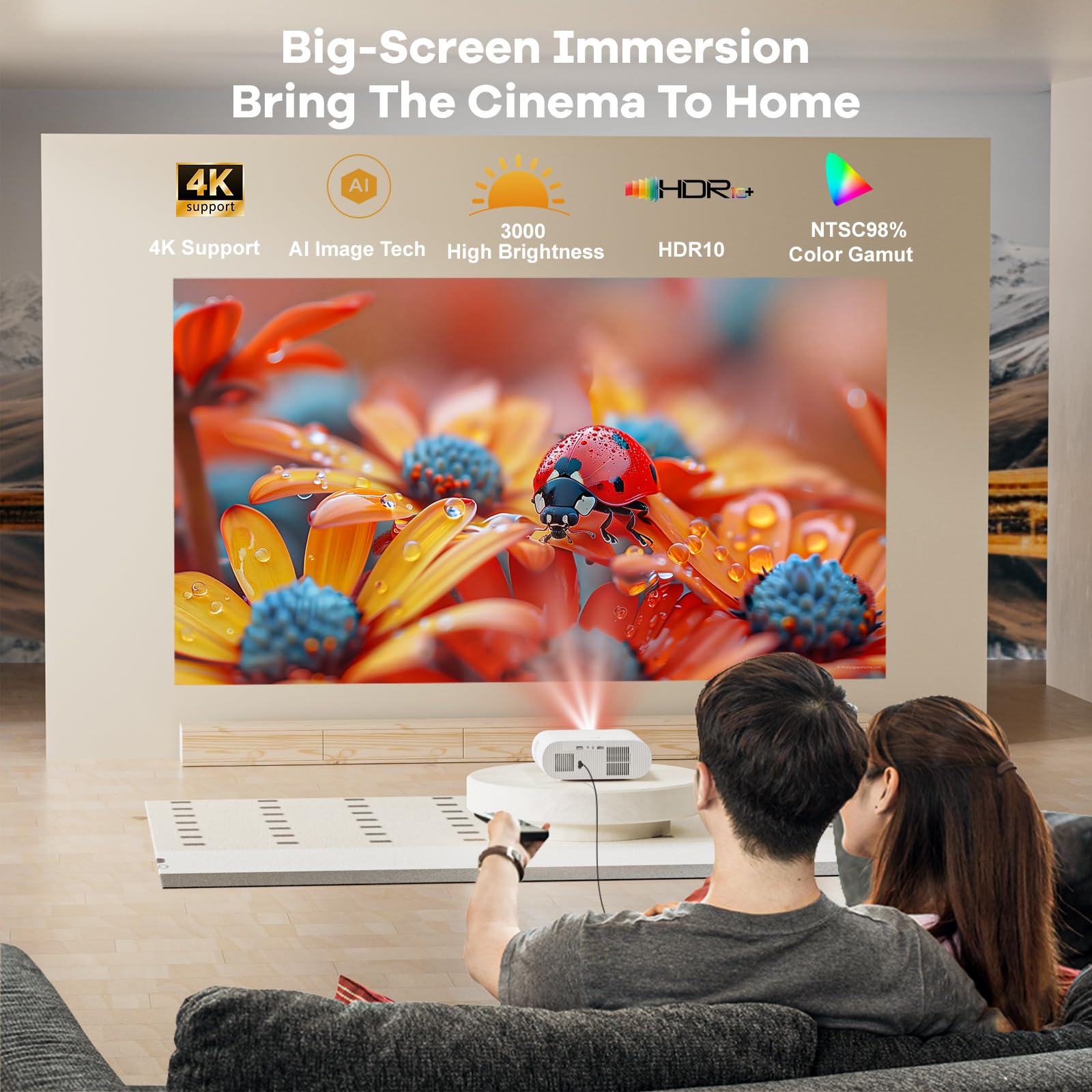4K Smart Projector with Google TV & Auto Focus