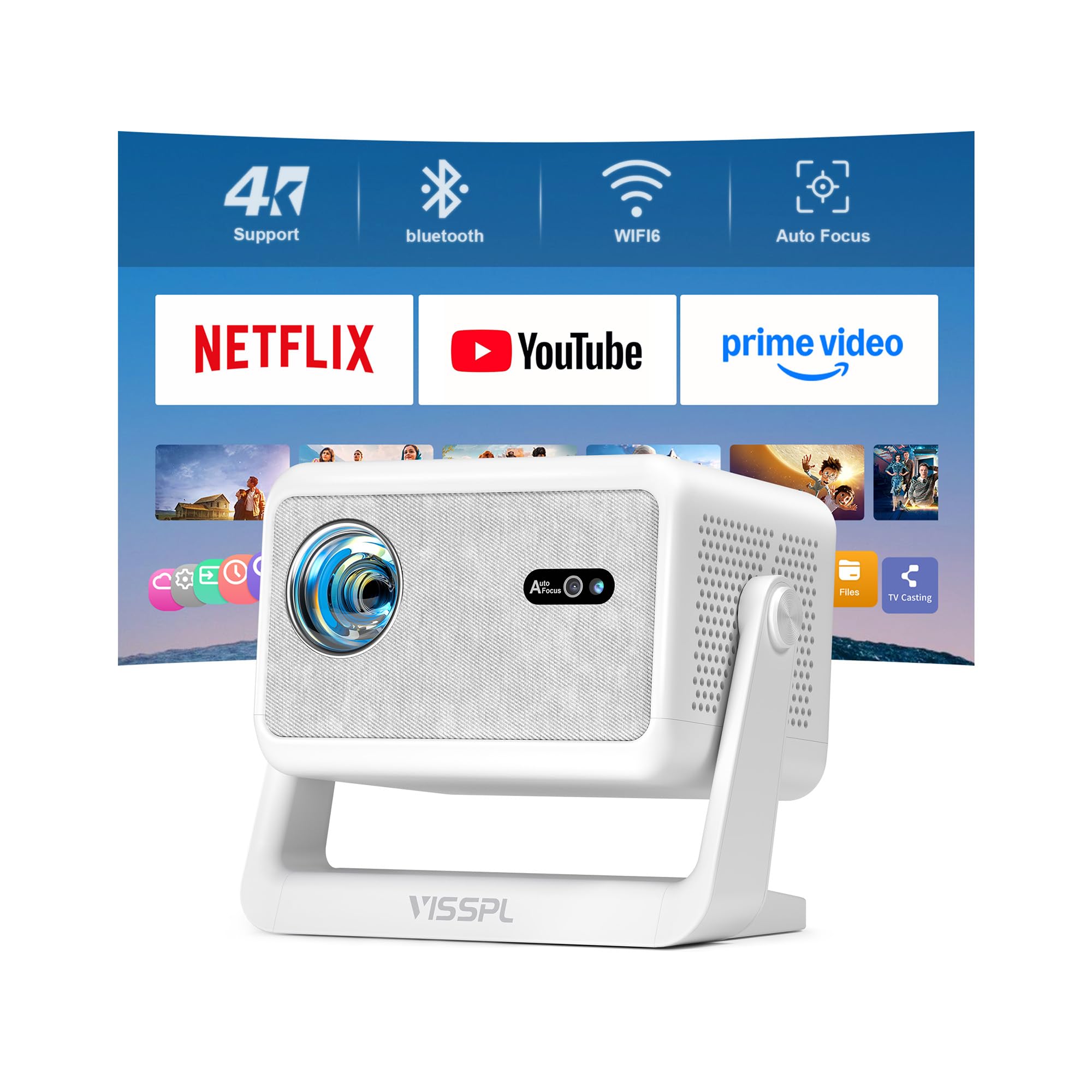 4K Smart Projector with Netflix & Auto Focus