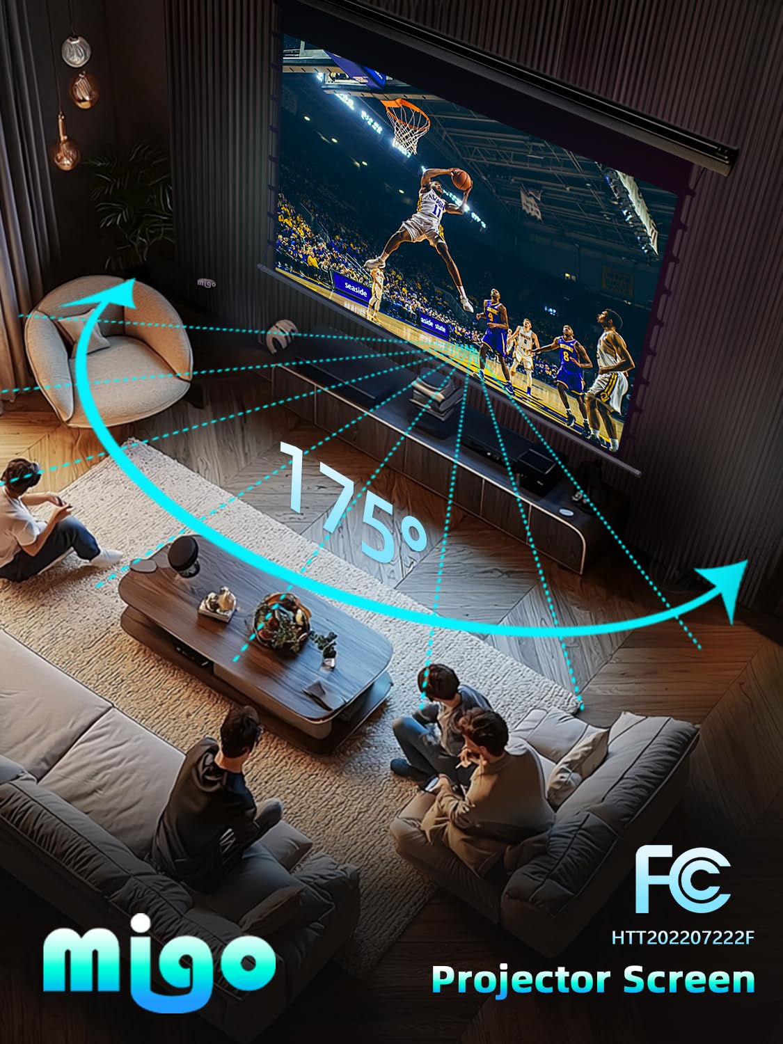 Tab-Tension Motorized Projector Screen for Home Theater
