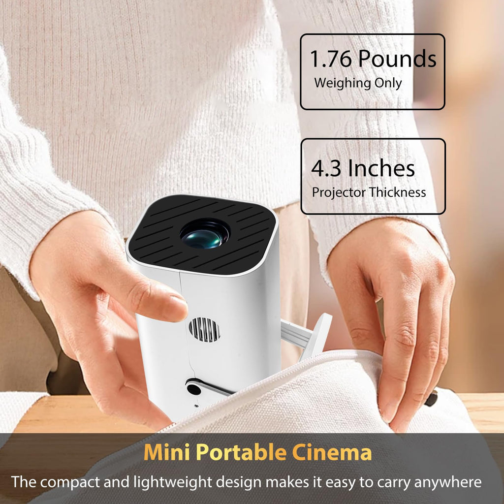 Portable 1080P Smart Projector with WiFi & Bluetooth