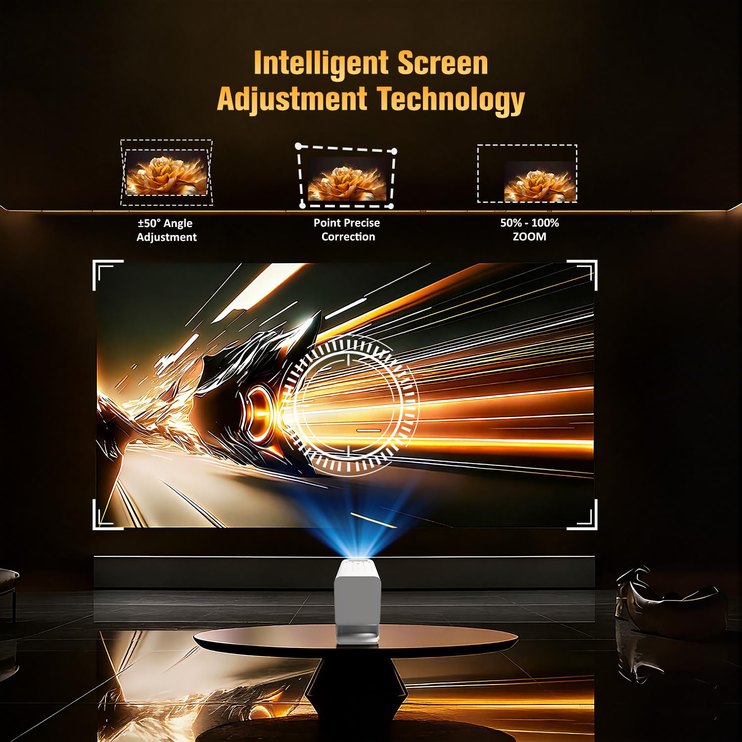 Portable Smart Projector with Android 11 & 4K Support