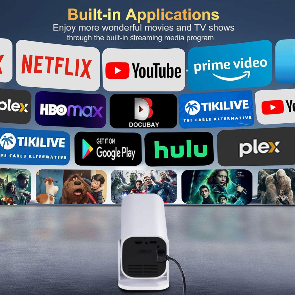 Portable 1080P Smart Projector with WiFi & Bluetooth