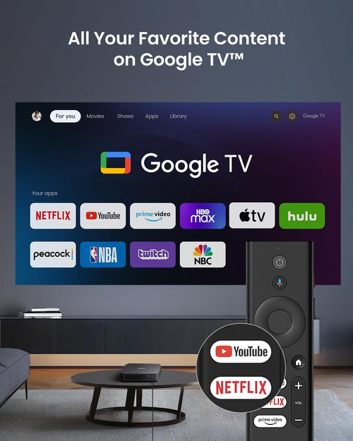 1080P Smart Projector with 4K HDR Input & Dolby Audio