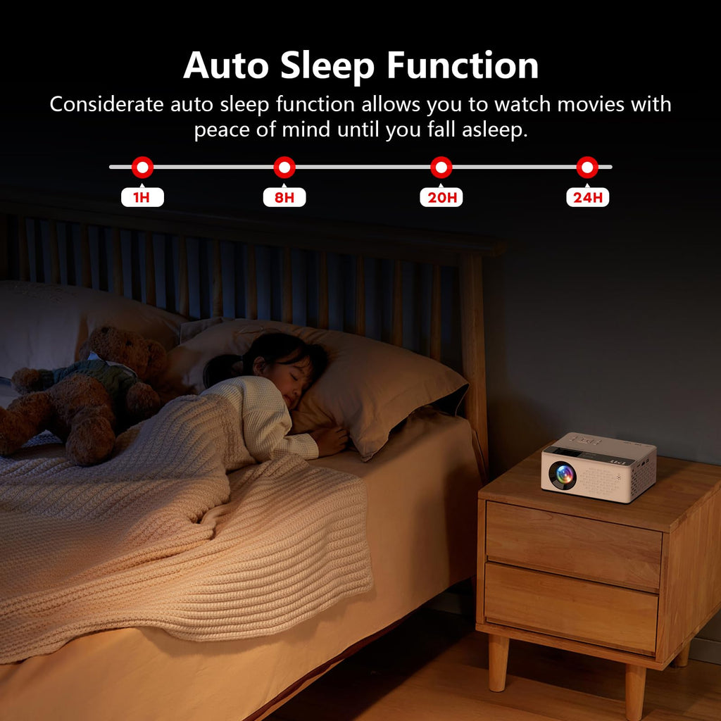 Portable 1080P Mini Projector with Bluetooth Audio