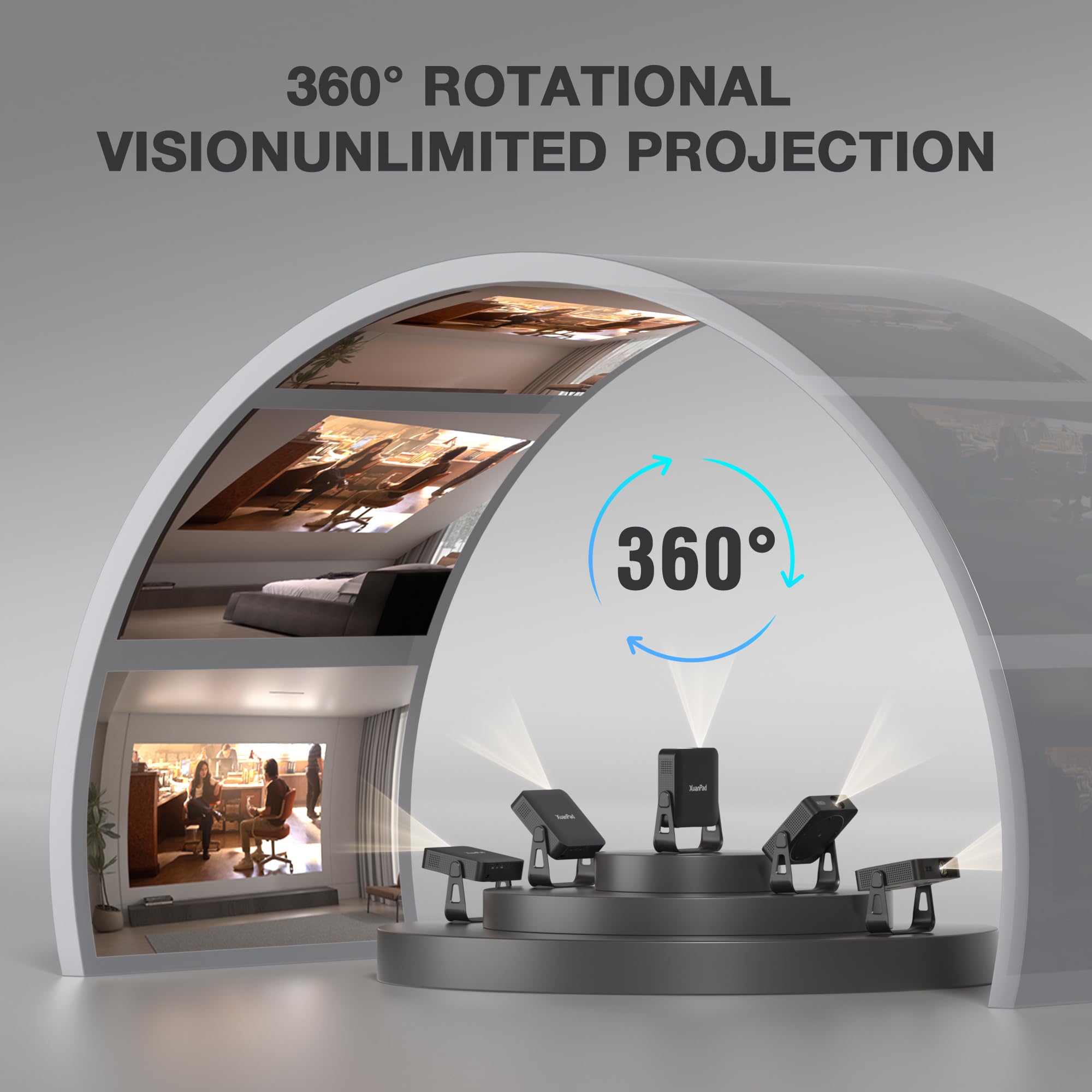 Smart Mini Projector with 1080P & 4K Support