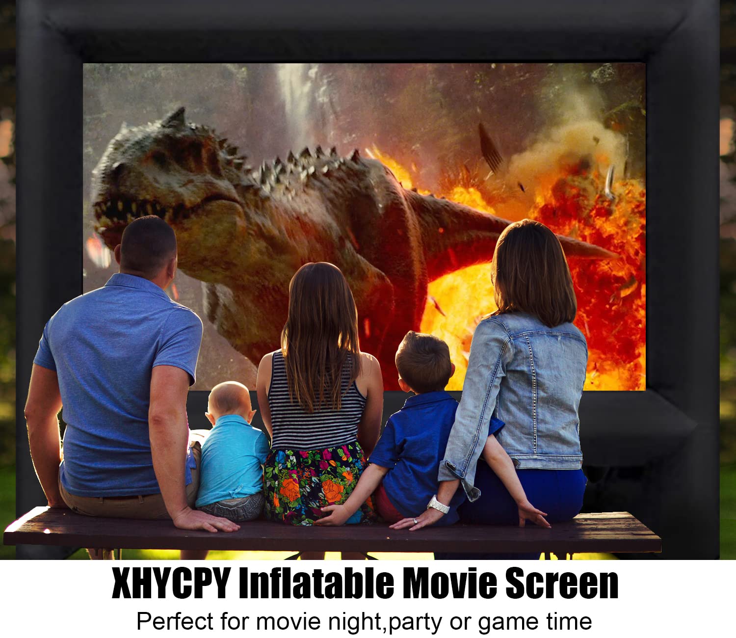 Inflatable Outdoor Movie Screen with Blower & Storage Bag
