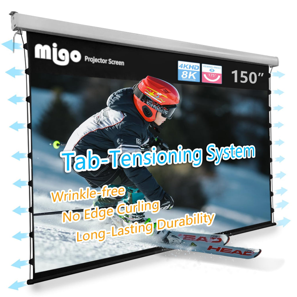 Tab-Tension Motorized Projector Screen for Home Theater