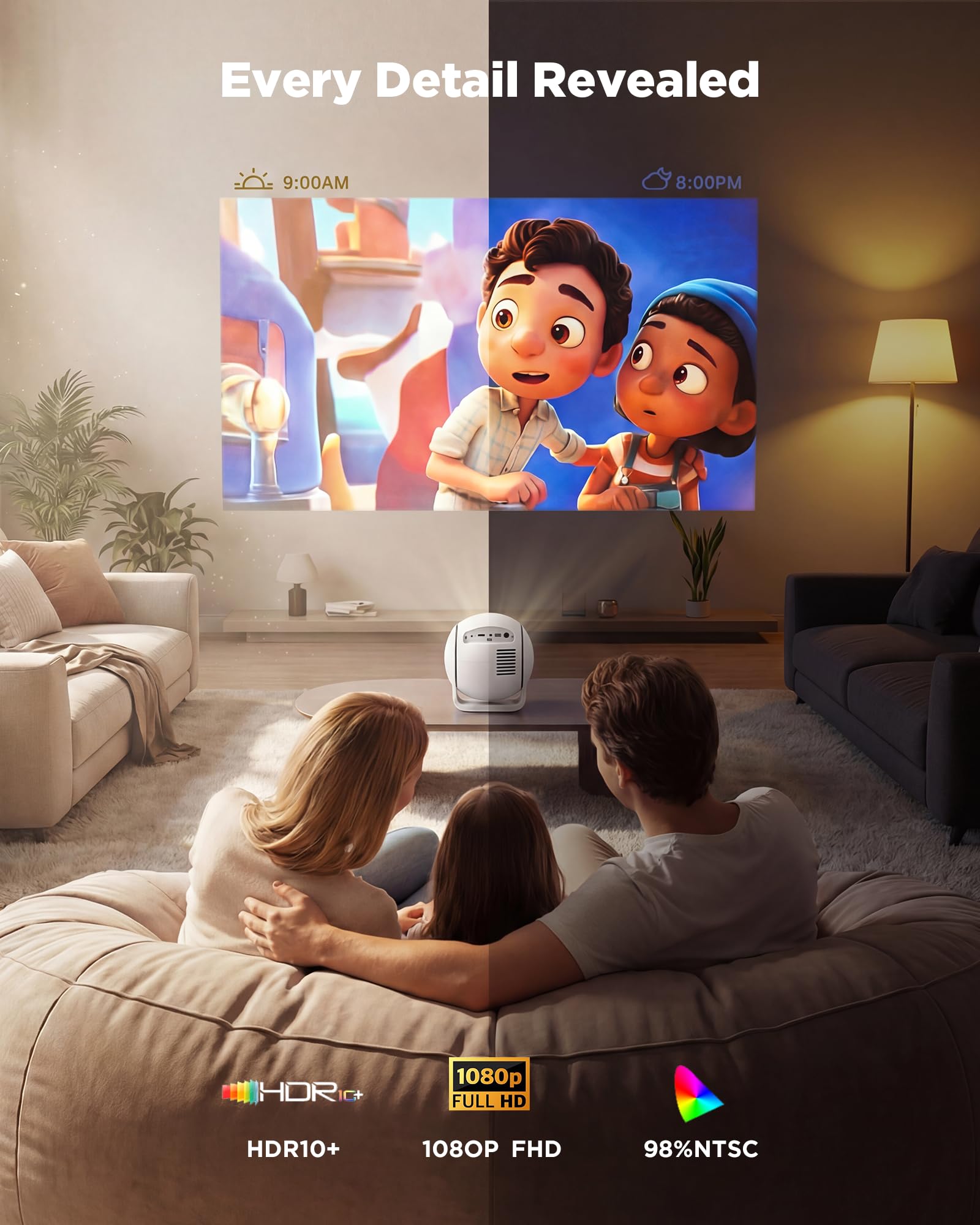 Ultra Short Throw Smart Projector with Android 14
