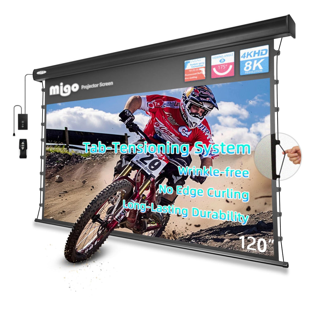 Tab-Tension Motorized Projector Screen for Home Theater