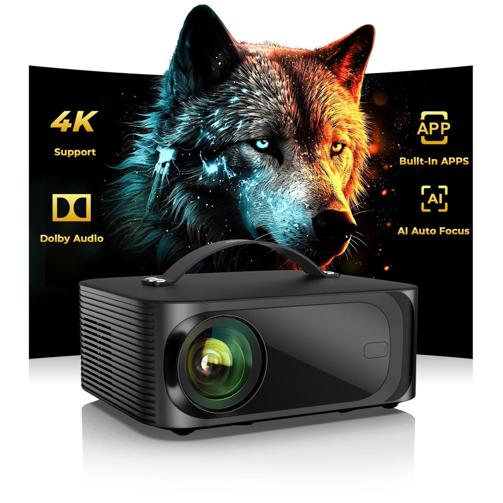 4K Smart Projector with WiFi, Bluetooth & Dolby