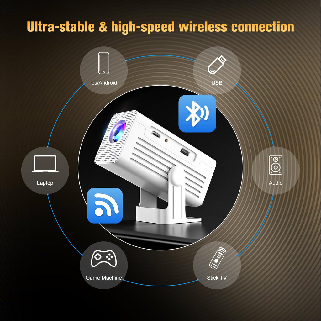 Portable Smart Projector with Android 11 & 4K Support