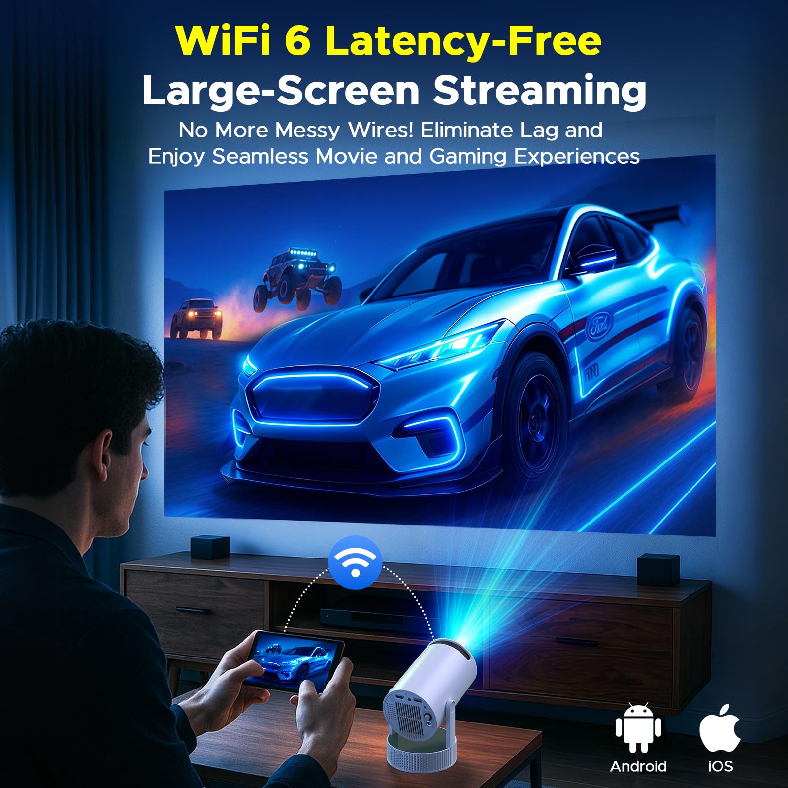 Mini Projector with WiFi and Bluetooth