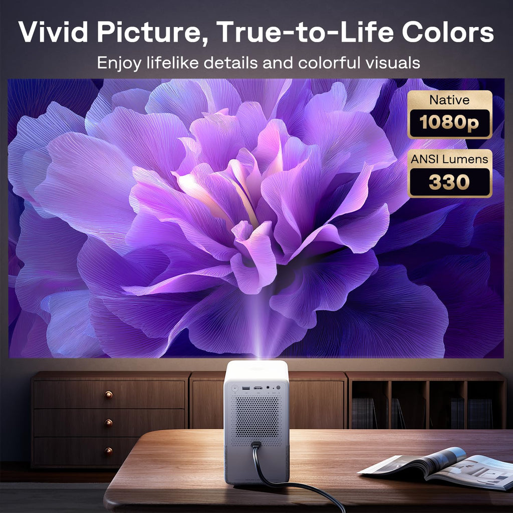 Portable FHD Smart Projector with 4K Support & Dolby Audio