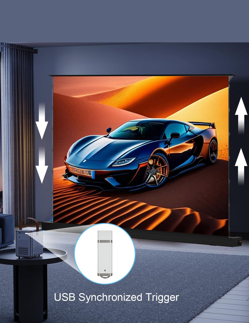 IN&VI Motorized Floor Rising Projector Screen