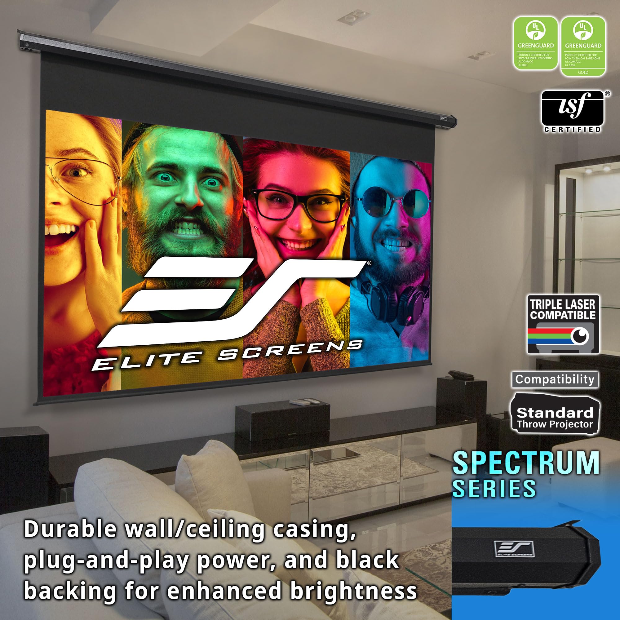 Motorized 4K Projection Screen with Remote Control