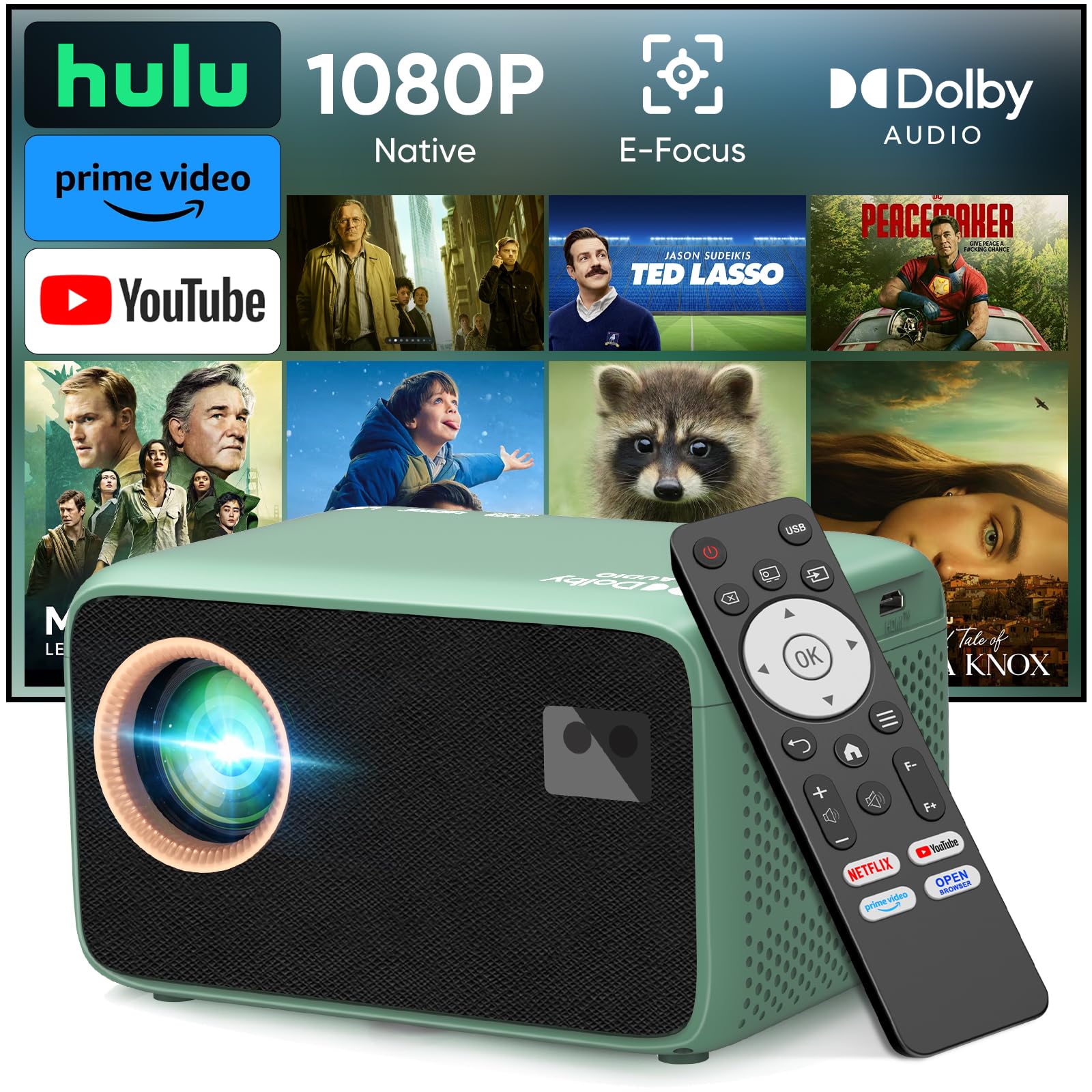 Portable 4K Smart Projector with WiFi & Bluetooth