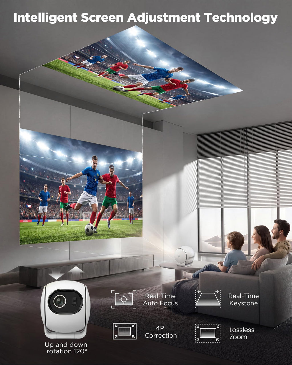 Ultra Short Throw Smart Projector with Android 14