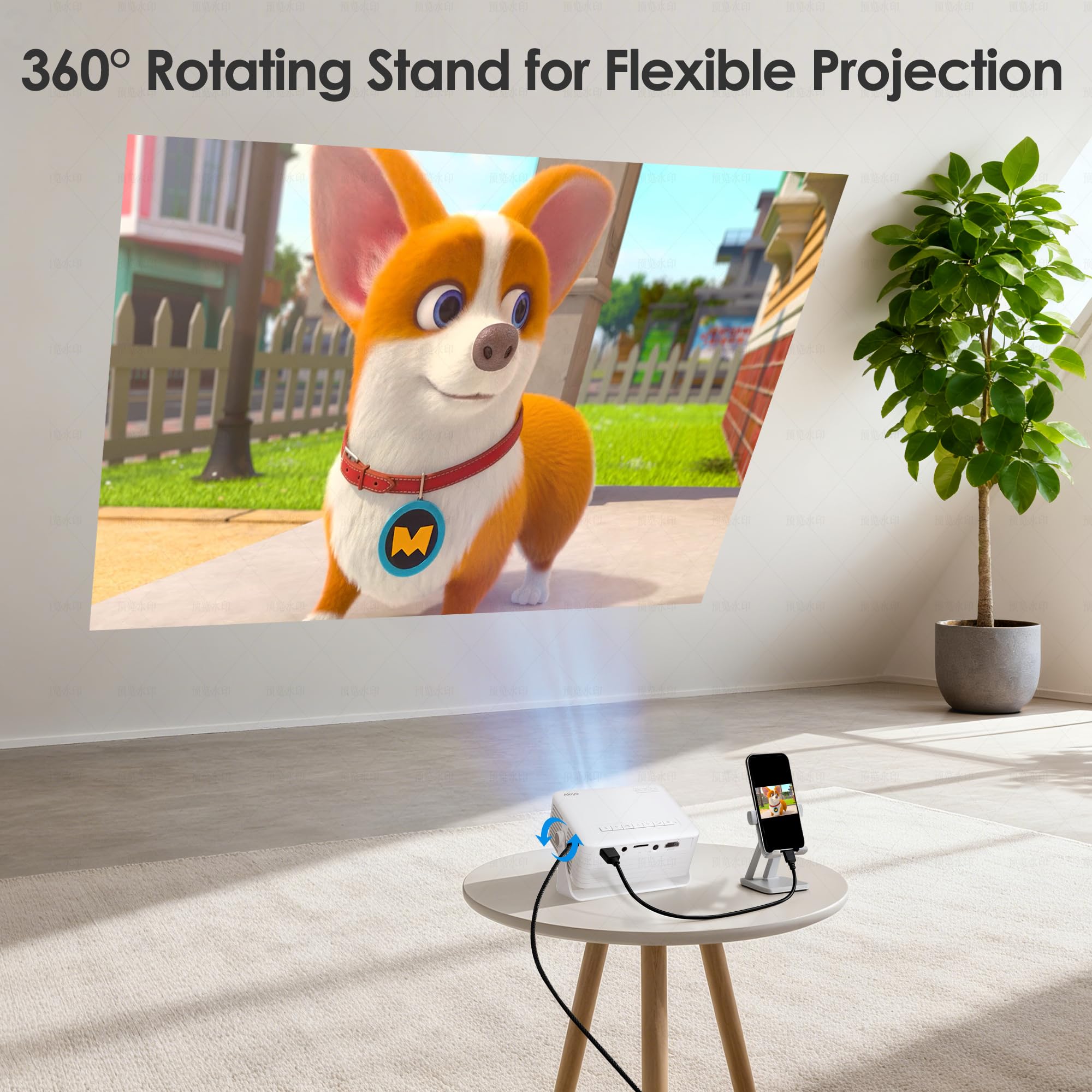 Portable 1080P Mini Projector with WiFi & Bluetooth
