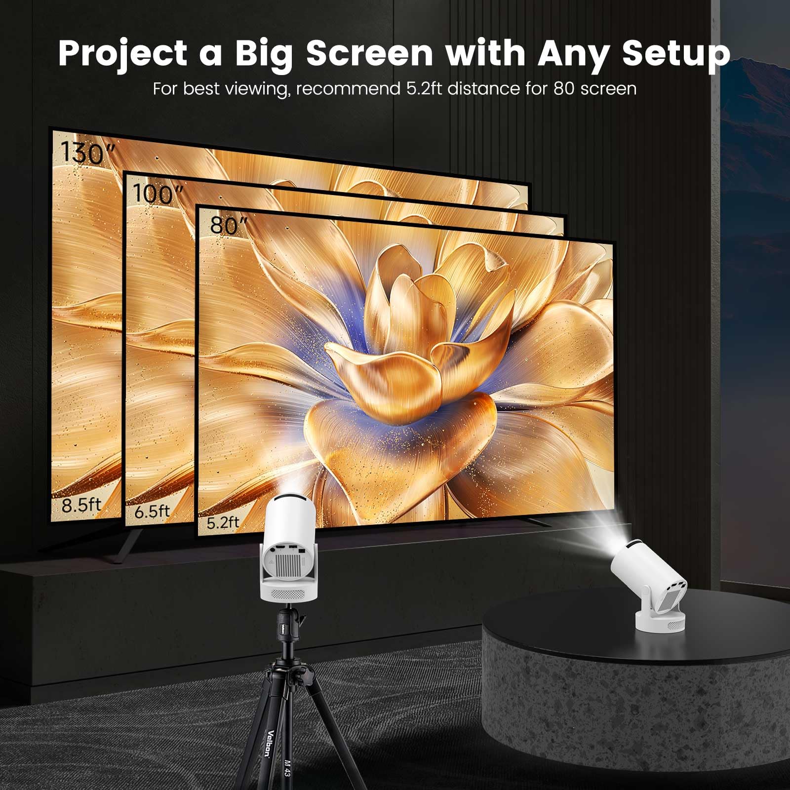 Portable Smart Projector with WiFi & Bluetooth