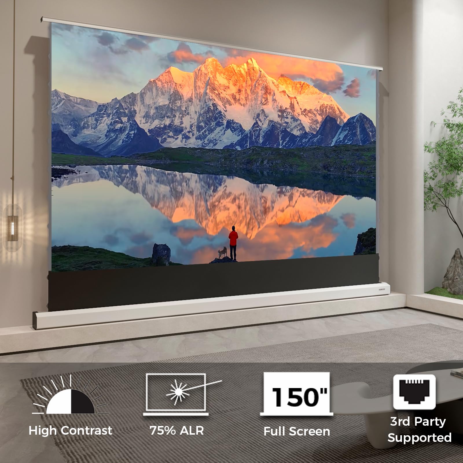 Motorized Floor Rising ALR Projector Screen for 4K