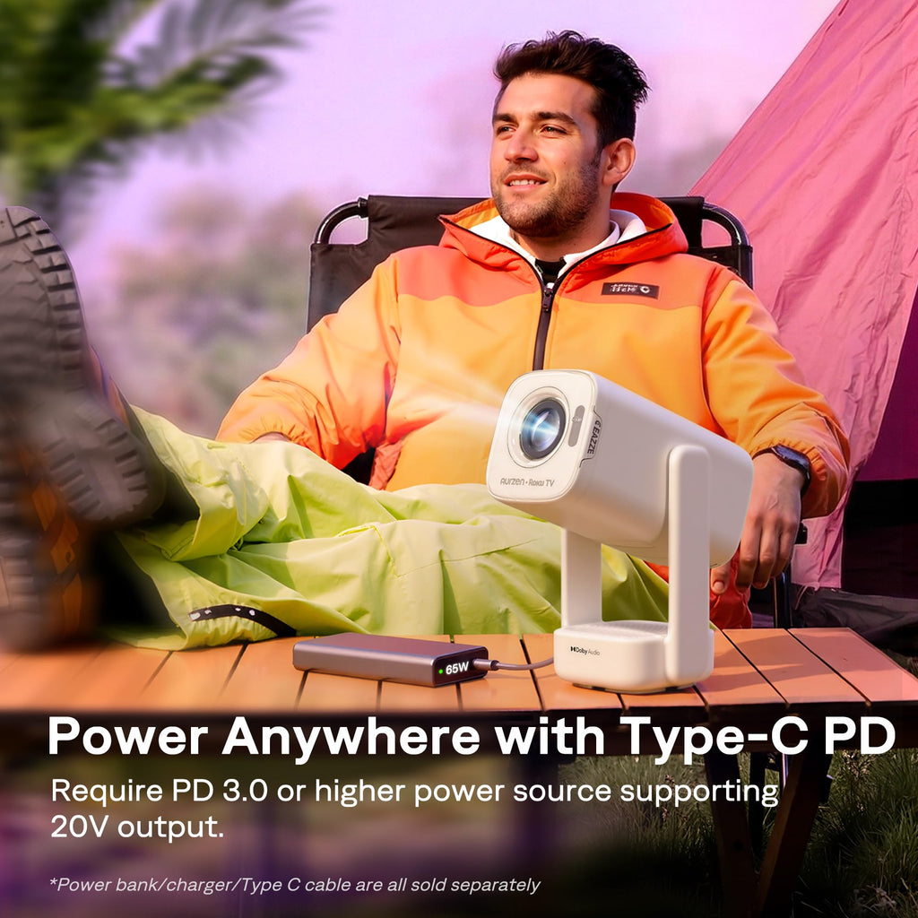 Portable Roku Smart Projector with 1080P & Dolby