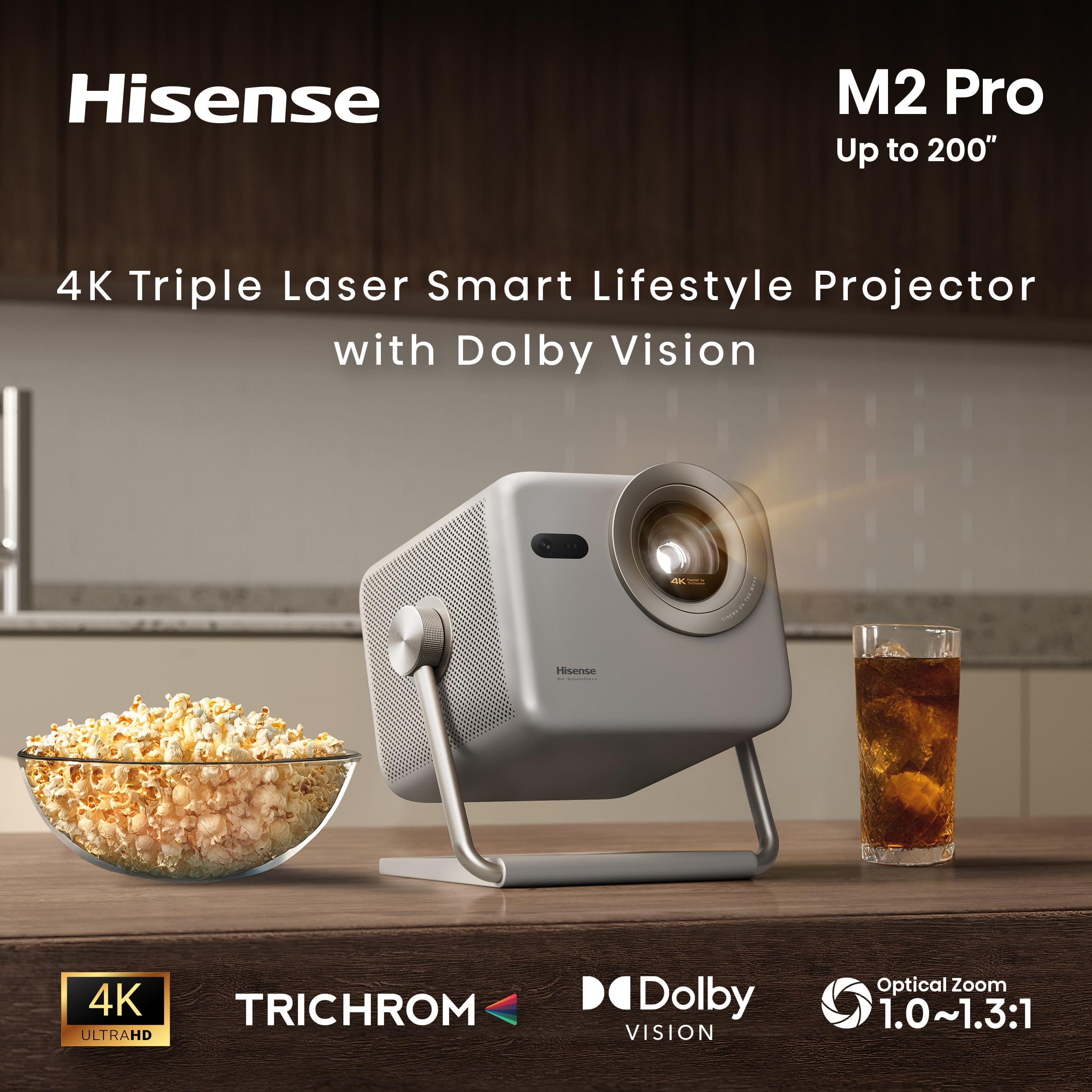 4K Triple Laser Portable Projector with Dolby Vision