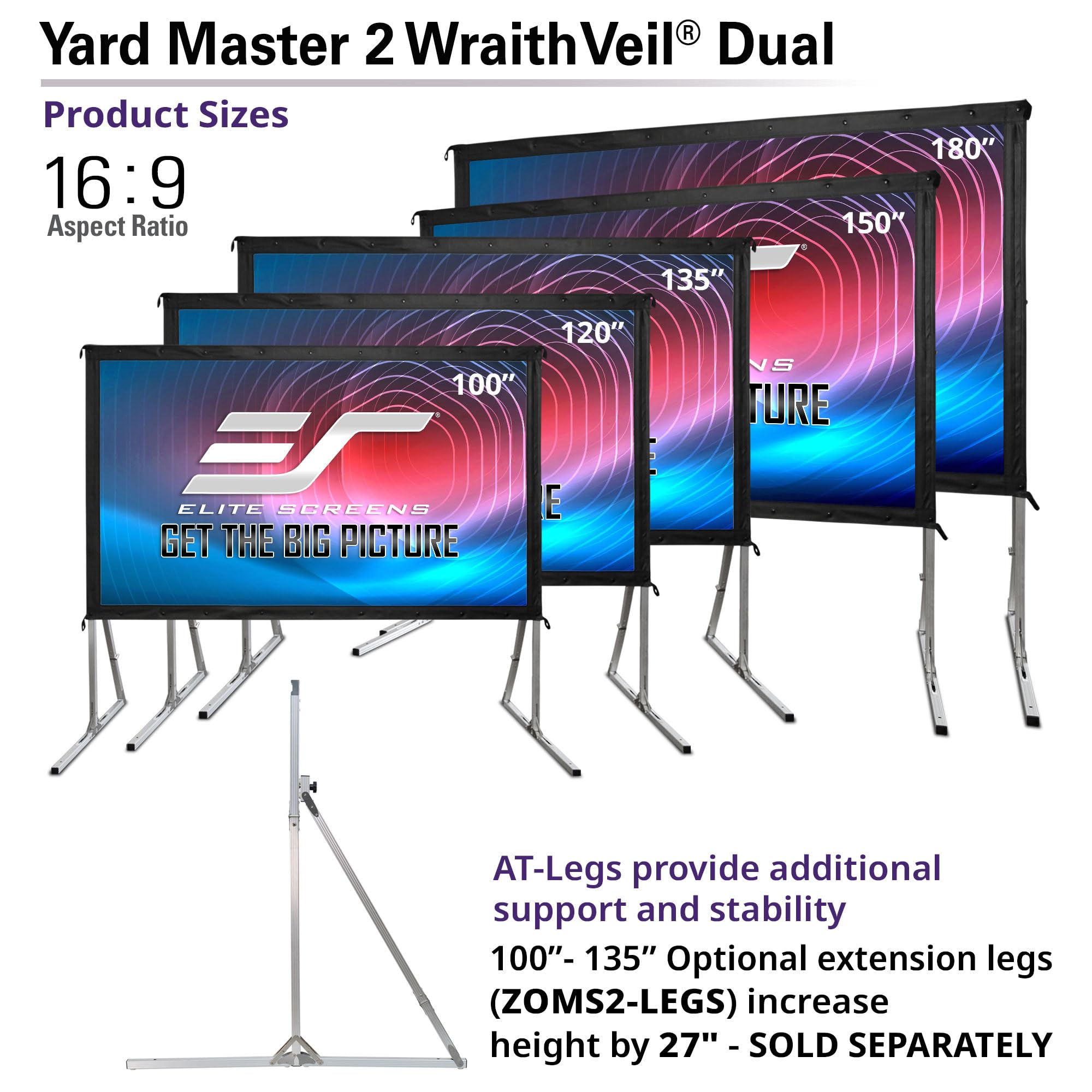 57-Inch Portable Indoor & Outdoor Projector Screen Kit