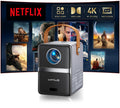Portable 1080P Smart Projector with WiFi 6 & 4K Support